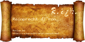 Reinprecht Áron névjegykártya